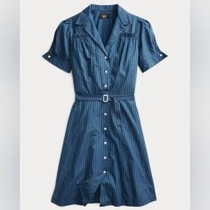NWT Ralph Lauren RRL & Co Striped Cotton Dress With Belt